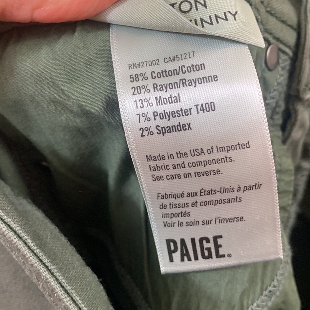 Paige Hoxton Ankle Skinny Vintage Green Tea Jeans - Picture 5 of 7